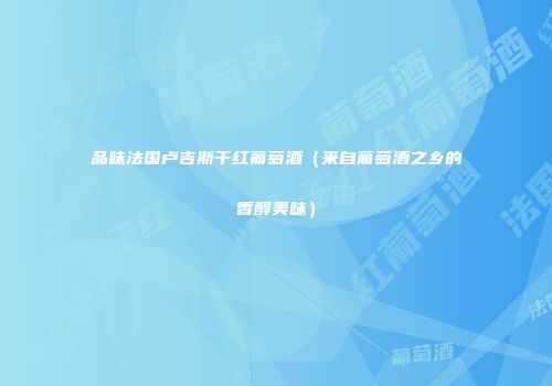 品味法国卢吉斯干红葡萄酒（来自葡萄酒之乡的香醇美味）