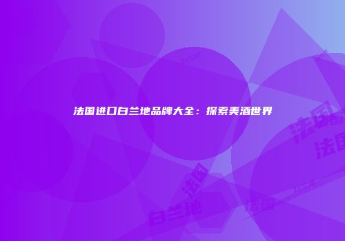 法国进口白兰地品牌大全：探索美酒世界