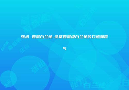 张裕 四星白兰地-品鉴四星级白兰地的口感和香气