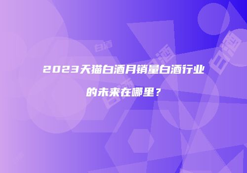 2023天猫白酒月销量白酒行业的未来在哪里？