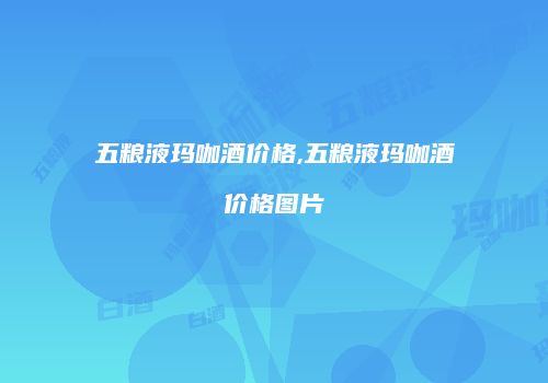 五粮液玛咖酒价格,五粮液玛咖酒价格图片