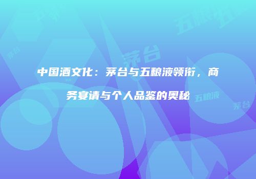 中国酒文化：茅台与五粮液领衔，商务宴请与个人品鉴的奥秘