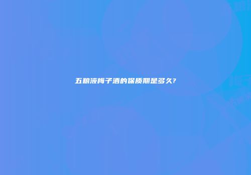 五粮液梅子酒的保质期是多久?