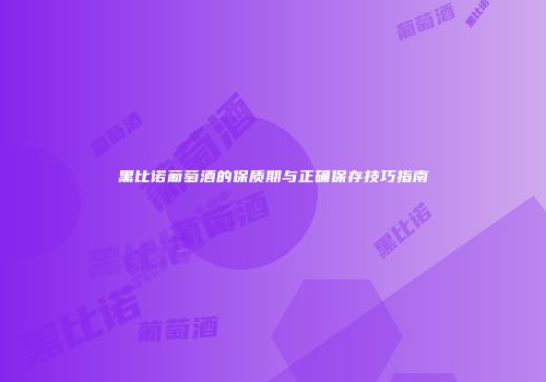 黑比诺葡萄酒的保质期与正确保存技巧指南