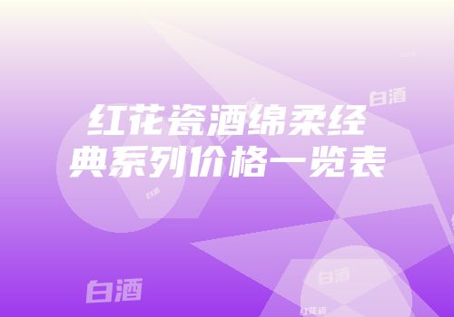 红花瓷酒绵柔经典系列价格一览表