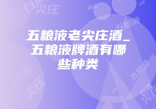 五粮液老尖庄酒_五粮液牌酒有哪些种类