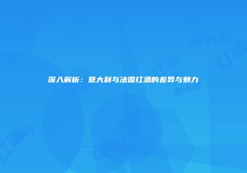 深入解析：意大利与法国红酒的差异与魅力