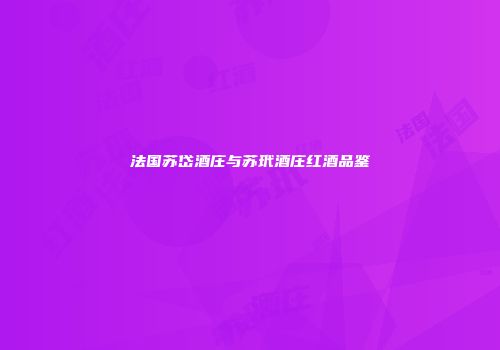 法国苏岱酒庄与苏玳酒庄红酒品鉴