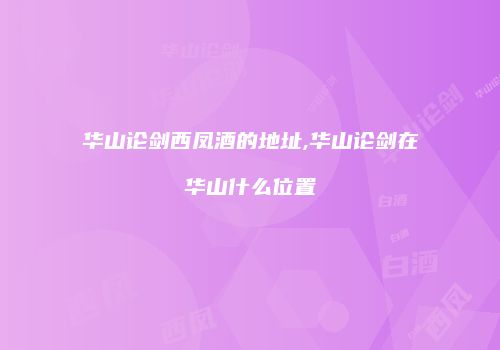 华山论剑西凤酒的地址,华山论剑在华山什么位置