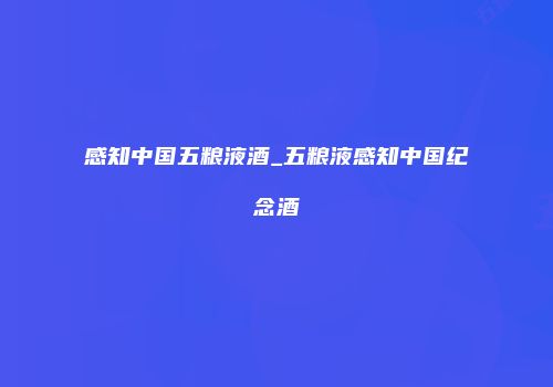 感知中国五粮液酒_五粮液感知中国纪念酒