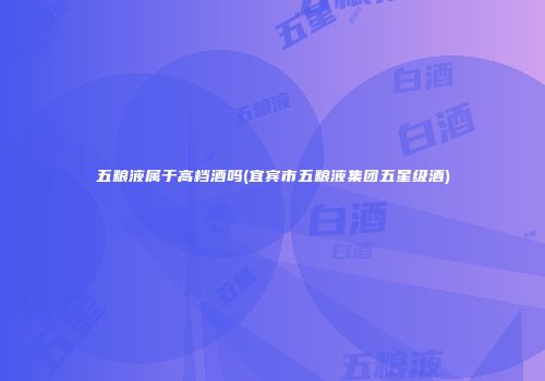 五粮液属于高档酒吗(宜宾市五粮液集团五星级酒)