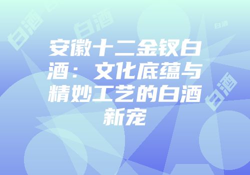 安徽十二金钗白酒：文化底蕴与精妙工艺的白酒新宠