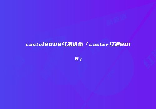 castel2008红酒价格「caster红酒2016」