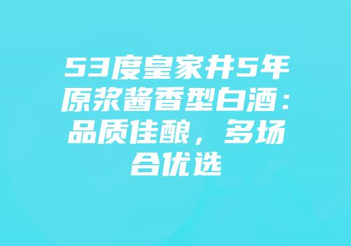 53度皇家井5年原浆酱香型白酒：品质佳酿，多场合优选