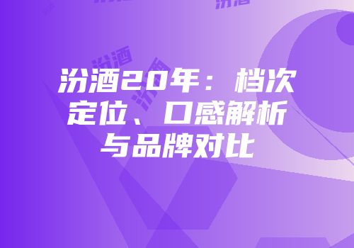 汾酒20年：档次定位、口感解析与品牌对比