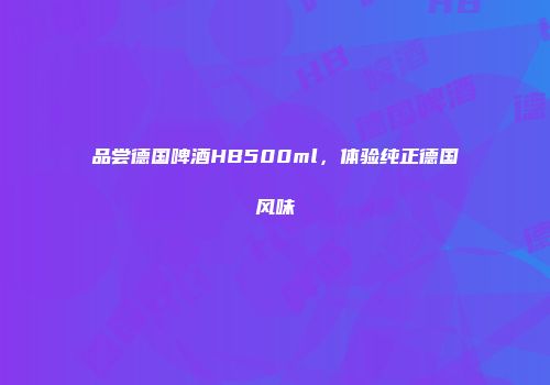 品尝德国啤酒HB500ml，体验纯正德国风味