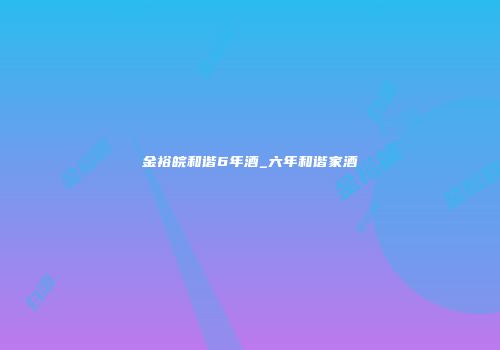 金裕皖和谐6年酒_六年和谐家酒