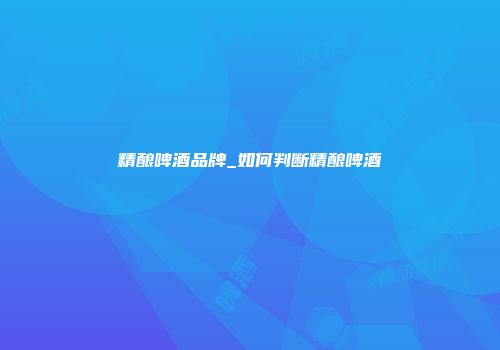 精酿啤酒品牌_如何判断精酿啤酒