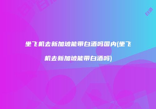 坐飞机去新加坡能带白酒吗国内(坐飞机去新加坡能带白酒吗)