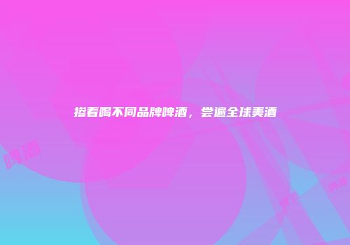 掺着喝不同品牌啤酒，尝遍全球美酒