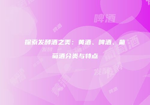 探索发酵酒之美：黄酒、啤酒、葡萄酒分类与特点