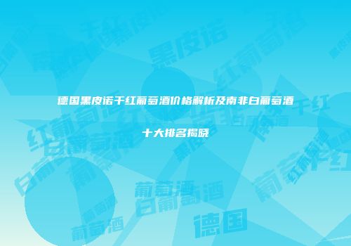 德国黑皮诺干红葡萄酒价格解析及南非白葡萄酒十大排名揭晓