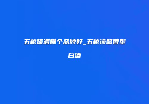 五粮酱酒哪个品牌好_五粮液酱香型白酒
