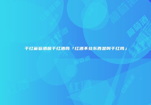 干红葡萄酒属于红酒吗「红酒不兑东西是叫干红吗」