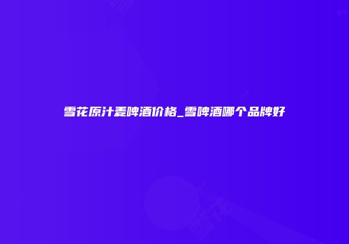 雪花原汁麦啤酒价格_雪啤酒哪个品牌好