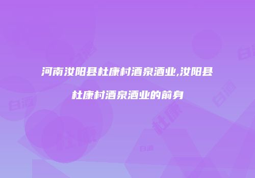 河南汝阳县杜康村酒泉酒业,汝阳县杜康村酒泉酒业的前身