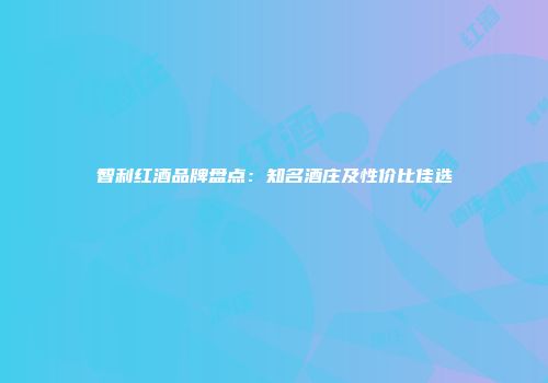 智利红酒品牌盘点：知名酒庄及性价比佳选