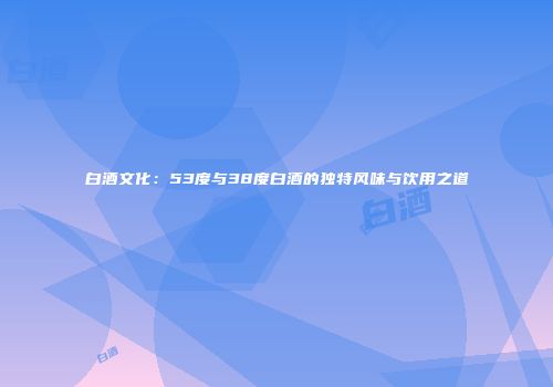 白酒文化：53度与38度白酒的独特风味与饮用之道