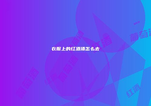 衣服上的红酒渍怎么去