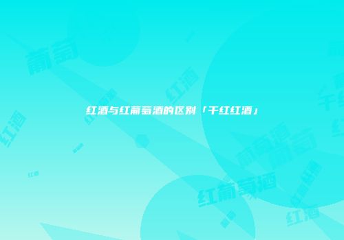 红酒与红葡萄酒的区别「干红红酒」
