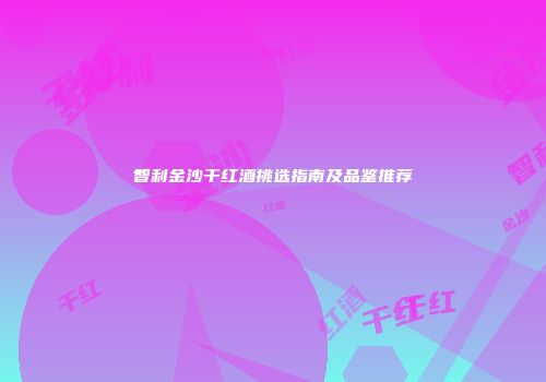 智利金沙干红酒挑选指南及品鉴推荐