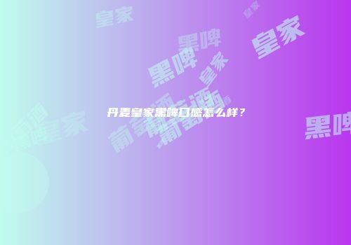 丹麦皇家黑啤口感怎么样？