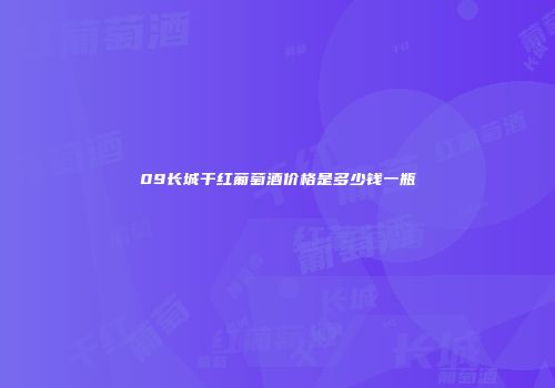 09长城干红葡萄酒价格是多少钱一瓶