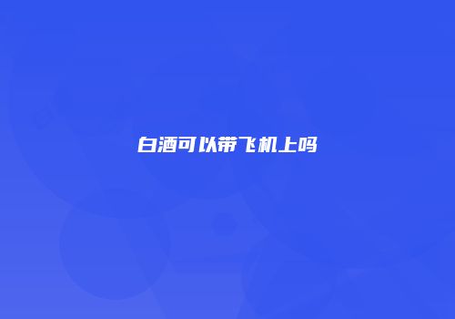 白酒可以带飞机上吗