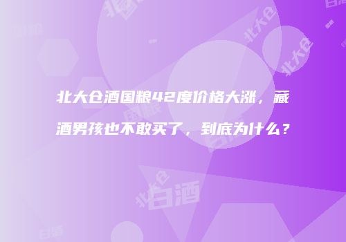 北大仓酒国粮42度价格大涨，藏酒男孩也不敢买了，到底为什么？