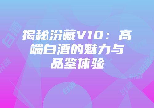 揭秘汾藏V10：高端白酒的魅力与品鉴体验