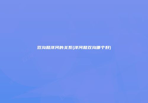双沟和洋河的关系(洋河和双沟哪个好)