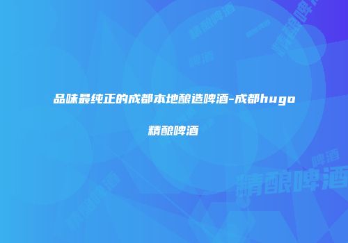 品味最纯正的成都本地酿造啤酒-成都hugo精酿啤酒