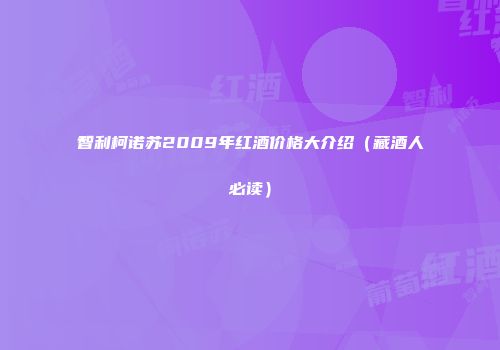 智利柯诺苏2009年红酒价格大介绍（藏酒人必读）
