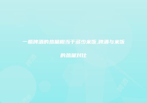 一瓶啤酒的热量相当于多少米饭,啤酒与米饭的热量对比
