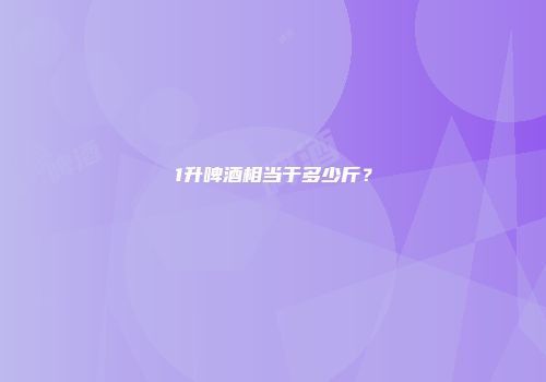 1升啤酒相当于多少斤？