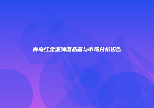 青岛红金罐啤酒品鉴与市场分析报告