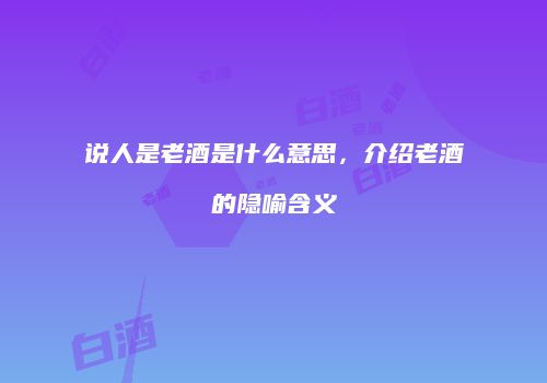 说人是老酒是什么意思，介绍老酒的隐喻含义