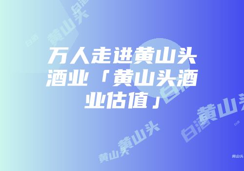 万人走进黄山头酒业「黄山头酒业估值」