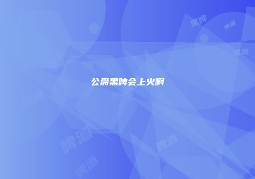公爵黑啤会上火啊