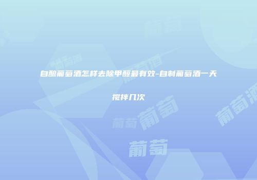 自酿葡萄酒怎样去除甲醛最有效-自制葡萄酒一天搅拌几次